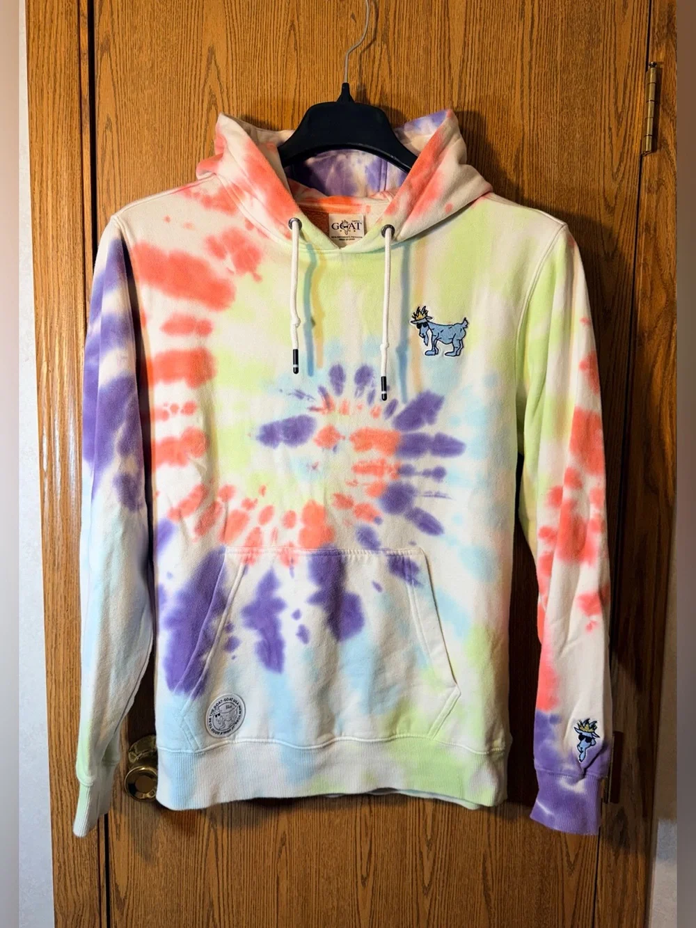 GOAT Tie-Dye Hoodie in Pastel Multi - Picture 1 of 9